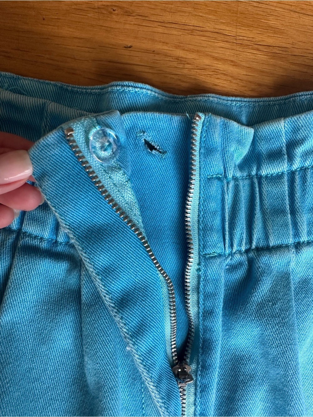 Pants Store Electric Blue Paperbag Shorts Size XS Pockets - Picture 3 of 8